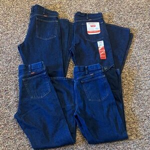 Rustler Men's Dark Blue Denim Jeans Trio - Classic Five-Pocket